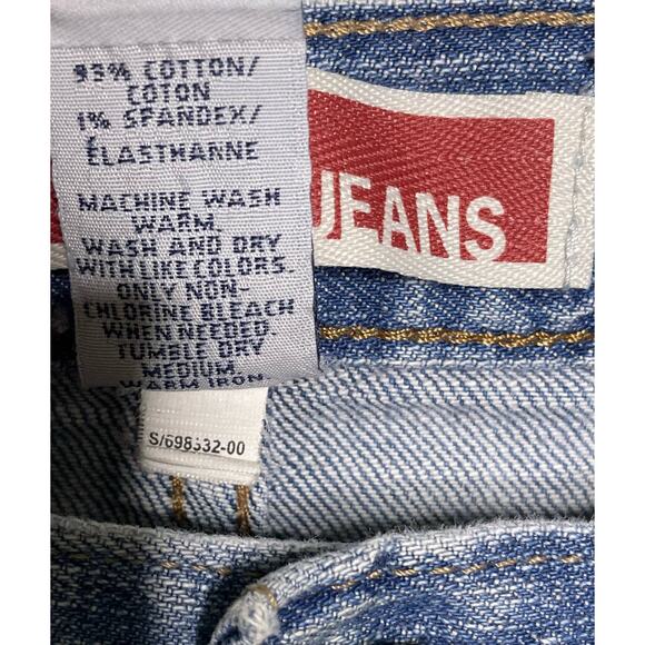 Y2K Gap Straight Leg Jeans Mid Rise Stretch Whiskers Stamped Faded Wash Blue  10 - Picture 6 of 12